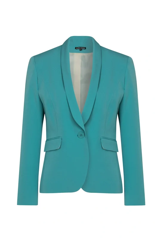 Дамско вталено сако с едно копче 188-17 мента – преден изглед | Aleta Parizi