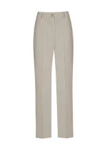 Дамски панталон 368-2 бежово pinstripe – преден изглед | Aleta Parizi