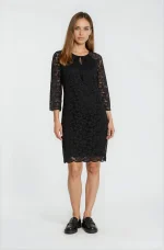 Черна дантелена рокля 5026-1 - Image 4