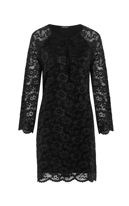 Черна дантелена рокля 5026-1 – заден изглед | Aleta Parizi