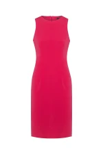 Вталена дамска рокля, цвят корал