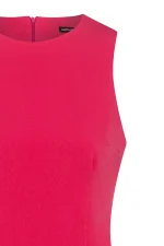 Вталена дамска рокля, цвят корал - Image 3