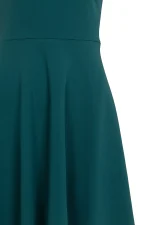 Вталена дамска рокля с паднало рамо и разкроена долна част - Image 2