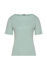 Дамска блуза 733-1 мента с лодка деколте – преден изглед | Aleta Parizi